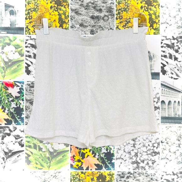 YOU SAY | M | Henley Ruffle Tank Gauze Top Bottom Button Stretch Pajama Set NWT - Picture 1 of 16